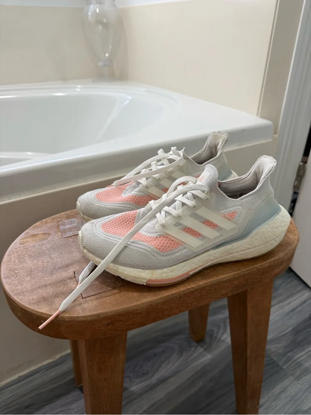 adidas Women’s Running Sneakers - White & Pink Coral
